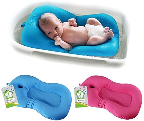belupai Baby Bad Pad Neugeborenen Baby Faltbare Baby Badewanne Pad Stuhl Regal Neugeborenen Badewanne Sitz Infant Unterstützung Kissen Mat(Blau)