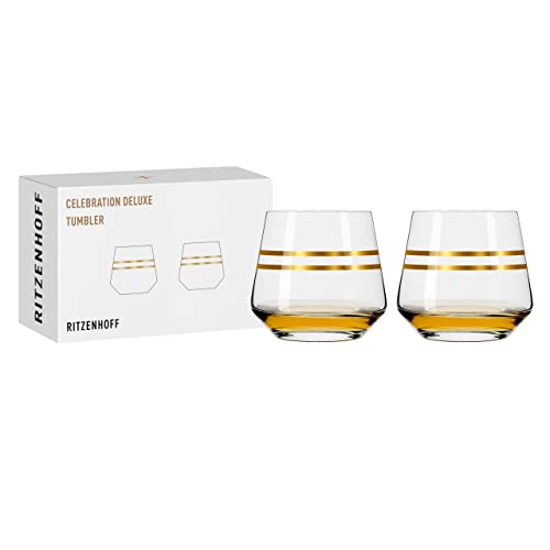Ritzenhoff 6141009 Champagnerglas 200 ml – Serie Celebration Deluxe Set Nr. 2 – 2 Stück mit Echt-Gold – Made in Germany