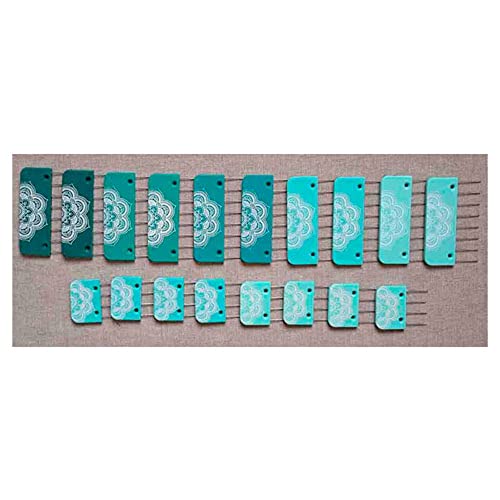 KnitPro The Mindful Collection Strick Blocker, Blau Grün, 20 Stück Mandala-Blocker