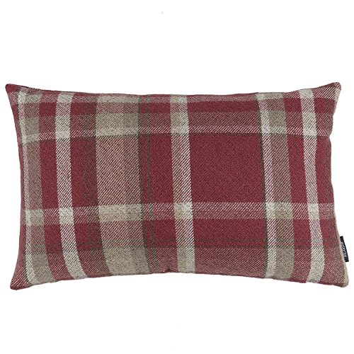 McAlister Textiles Heritage | Kissenbezug für Sofa, Couch in Rot | 60 x 40cm | gewobenes Tartan-Muster kariert | Deko Kissenhülle pflegeleichtes Wolle-Gefühl