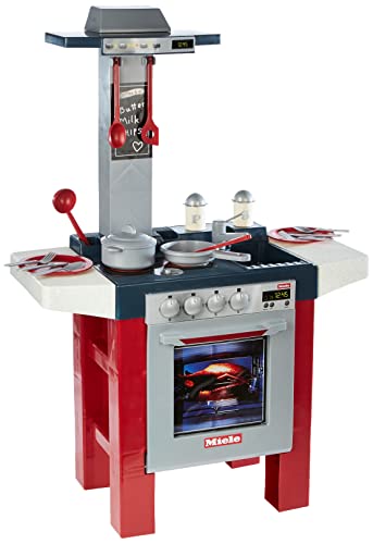 Theo Klein 9067 Miele Gourmetküche I Spielküche inkl. Kochplatte mit Sound I Ofen, Geschirrspülmaschine, Geschirr und viel Zubehör I Spielzeug für Kinder ab 3 Jahren