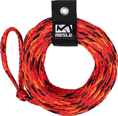 MESLE Schlepp-Leine Pro 2P 55' für Wassersport Tubes und Schleppreifen, Zug-Seil für 2 Personen Towable, Länge 16,8 m, Farbe:rot