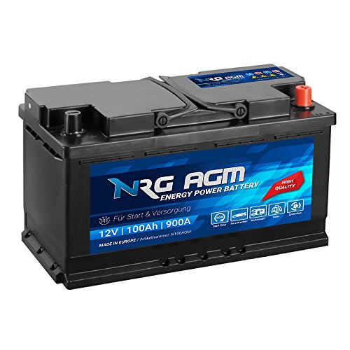 NRG AGM Autobatterie 100Ah 900A/EN 12V Start Stop Plus VRLA Batterie statt 92Ah 95Ah