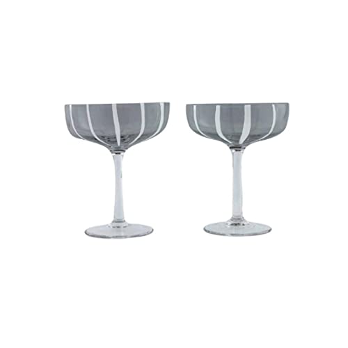 OYOY LIVING - Mizu Coupe Glass - Pack of 2 - Grey (L300549)