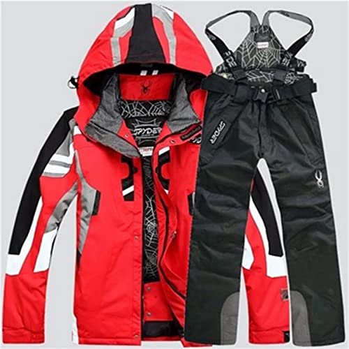 Herren Skibekleidung Anzug Warme Skibekleidung Jacke Und Hose Winddichte Wasserdichte Jacke Ski Snowboardhose Outdoor Warme Kleidung,E,XL