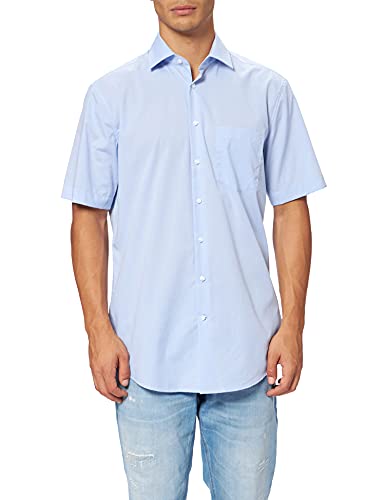 Seidensticker Herren Business und Freizeit Hemd Modern Fit, Blau (Hellblau 48), Small (Herstellergröße: 38)