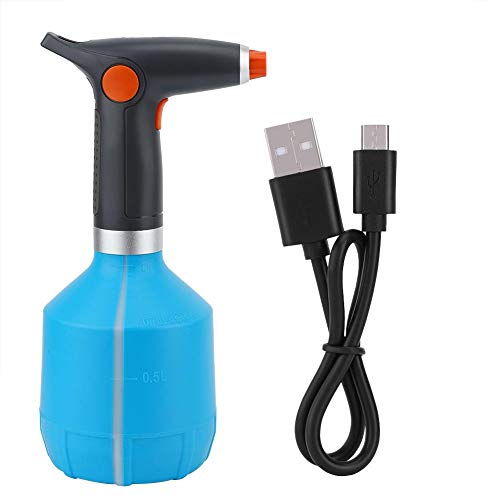 Qinlorgon Elektrische sprühflasche, USB wiederaufladbare elektrische sprühflasche bewässerung Werkzeug für Blume Pflanze(Hellblau)