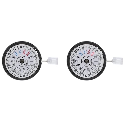 Vereen 2 x NH36/NH36A automatisches mechanisches Uhrwerk, 24 Juwelen, weiße Datumsradkrone bei 3,0 Uhrwerk-Ersatz, weiß / schwarz