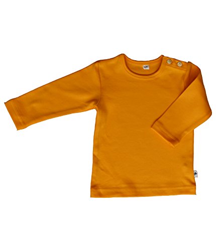 Leela Cotton Unisex Kids Langarmshirt,gelb T-Shirt, Sonnengelb, 74/80