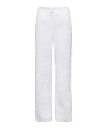 BRAX Damen Style Farina Leinenhose mit legerer Silhouette Hose, Weiß (White 99), 42L