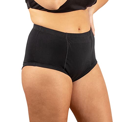 Conni Classic, Unterwäsche mit zuverlässigem Schutz und hohem Komfort, weich und bequem, schwarz, Größe 16 (XL)