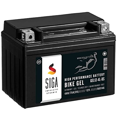 SIGA YTX4L-BS GEL Roller Batterie 12V 4Ah 75A/EN GEL Batterie 12V Motorradbatterie entspricht 50314 CTX4L-BS auslaufsicher wartungsfrei