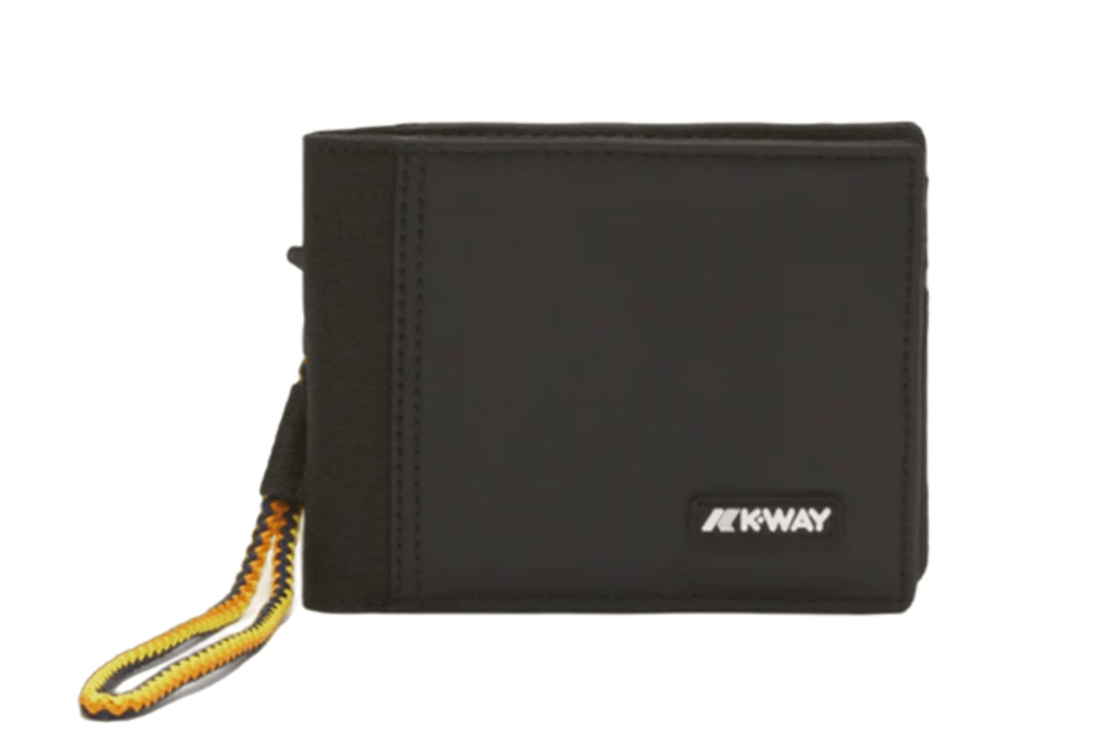 K-Way Herren-Geldbörse Leschelle Art. K6116JW, aus Stoff mit Kordelzug und Haken, Black Pure, 12 x 9 x 1 Cm., Geldbörse