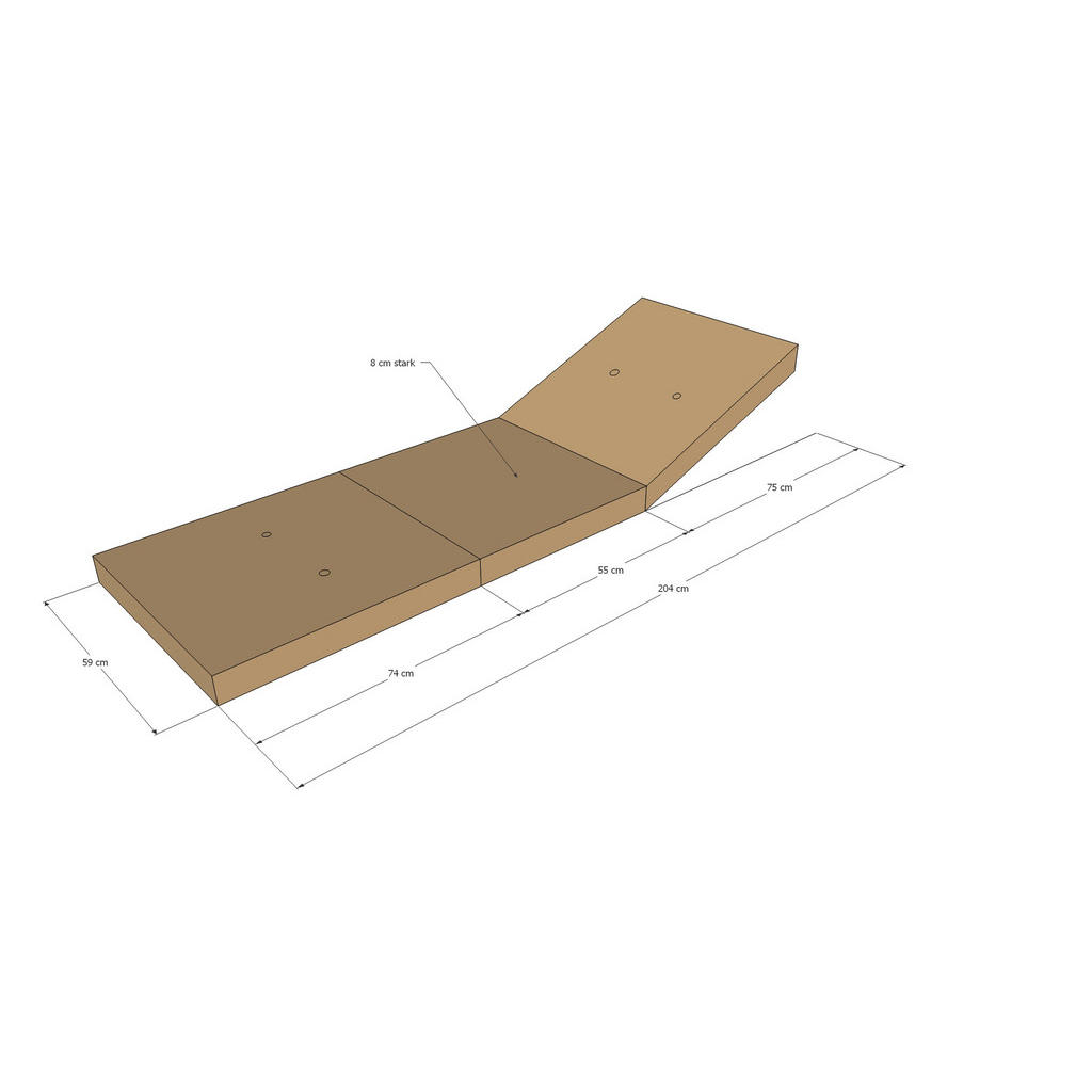 Grasekamp Auflage für Gartenliege sand Polyester-Mischgewebe B/H/L: ca. 60x9x205 cm 4