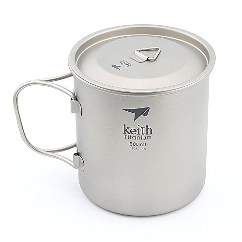 Keith 300 ml / 900 ml Titan Tasse Outdoor Geschirr Camping Reisen Faltbare Griff Tasse (600ml)