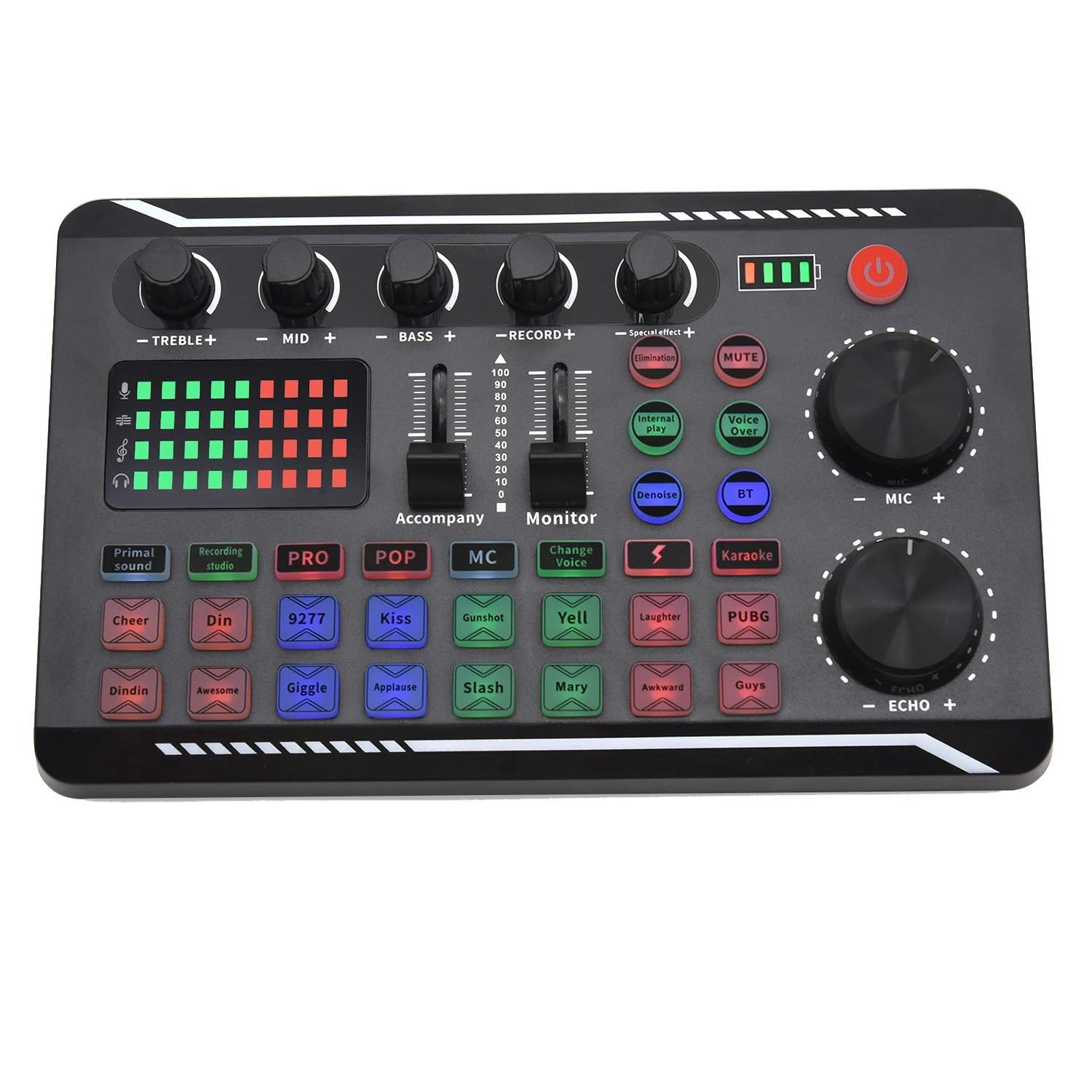 IEW Soundkarte Mikrofon Sound Mixer Soundkarte Audio Mischpult Verstärker Live Musik Mixer Verstärker DJ Equipment