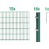 Metallzaun Grund-Set Doppelstabmatte verz. Grün beschichtet 15 x 2 m x 1,2 m