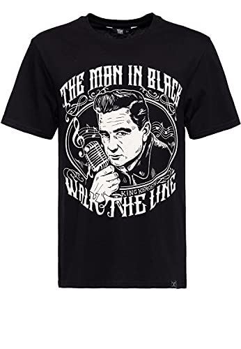 King Kerosin Herren Classic Print T-Shirt | Regular Fit | Reine Baumwolle The Man In Black