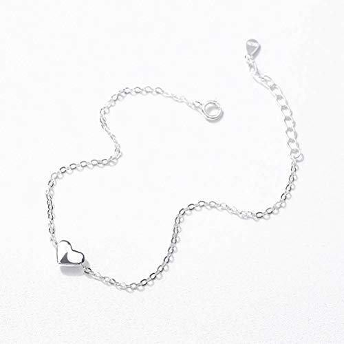 NOVOCE S925 Sterling Silber Armband JewelrySimple Style Gloss Little Love Heart Armband Silber 925
