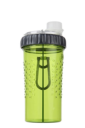 Dexas Snack-Duo Trinkflasche und Snackbehälter, Doppelkammer 473 ml, 16 Ounce, grün