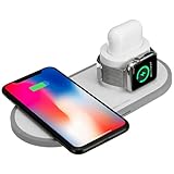 Wisam 3-in-1 QI Charger 10W Ladegerät kabellos, 3-in-1 Ladestation geeignet für Apple Watch, iPhone XS, X, 8 und Airpods