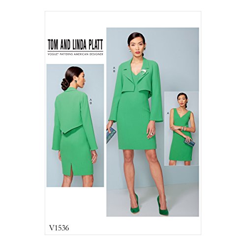 Vogue Patterns Schnittmuster/Petite Jacke und Kleid, Mehrfarbig, Größen 14-22