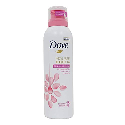 Dove Duschschaum - Rosenöl - pflegt und nährt die Haut - 3er Pack (3 x 200 ml)