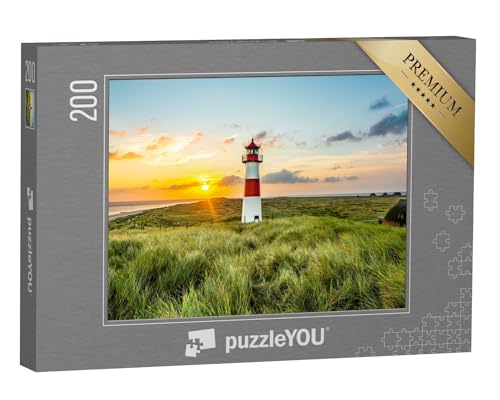 puzzleYOU: Puzzle 200 Teile „Sonnenaufgang am Leuchtturm in List auf der Insel Sylt“