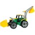 Traktor STARKE RIESEN mit Frontlader/Baggerarm in grün/gelb