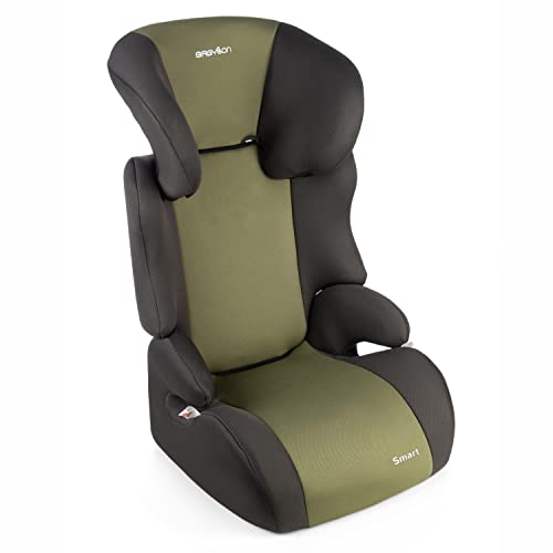 BABYLON Babysitz Auto Smart Autokindersitz Gruppe 2/3, Kindersitz 15-36 kg (3 bis 12 Jahren). Kindersitz Autositz Einstellbare Kopfstütze ECE R44/04 grau/Grün