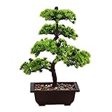 japanische deko Künstliche Bonsai Baum Pflanze für Dekoration Wohnung Schlafzimmer Hochzeit Einschulung Geburtstag, 40cm (Grün), Green