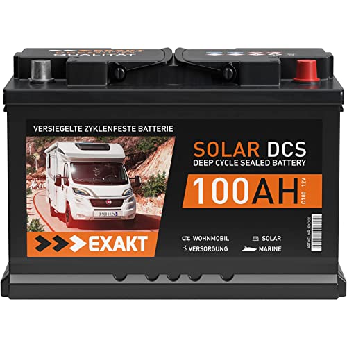 Solarbatterie 100Ah 12V EXAKT DCS Wohnmobil Versorgung Boot Solar Batterie Größenwahl (100AH 12V)