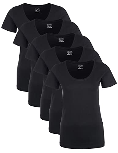 Berydale für für Sport & Freizeit, Rundhalsausschnitt T-Shirt, Schwarz), Medium (Herstellergröße: M), 5er-Pack