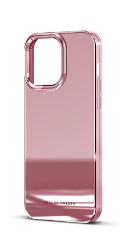 IDEAL OF SWEDEN Durchsichtige Handyhülle mit erhöhten Kanten und Nicht vergilbenden Materialien, fallgetesteter Schutz mit Spiegel Finish, kompatibel mit iPhone 15 Pro Max (Rosa Mirror)