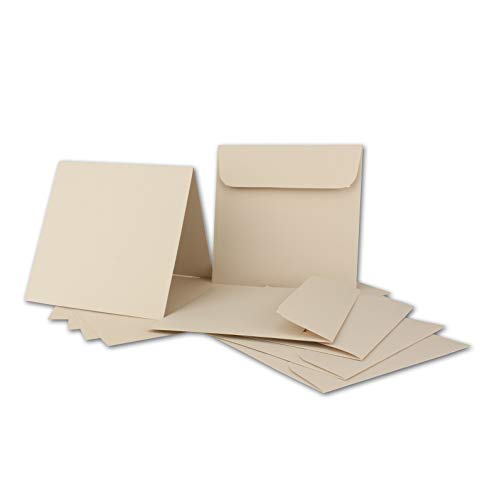 ARTOZ FLORETTA 25x quadratische Faltkarten-Set mit Umschlägen - light skin - 15,5 x 15,5 cm - 200 g/m² - pastellfarbenes Papier