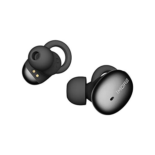 1MORE Stylische True Wireless In-Ear Kopfhörer TWS Bluetooth Wireless Ohrhörer Mini Ohrhörer mit DSP ENC, Telefon/Lautstärkeregler, leicht, tragbar, Ladehülle, 7,5H Akku, MEMS Mikrofon – Schwarz