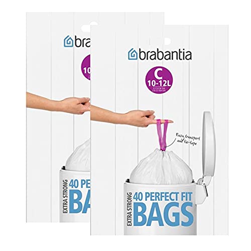 Brabantia Müllbeutel Spenderverpackung 12 l (C) 40 Stück (2 Pack)