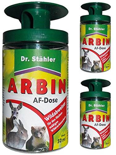 Dr. Stähler Arbin AF Dose, Wildtierabwehr Fernhaltemittel Gardopia Sparpakete + Zeckenzange mit Lupe (3 x 50 ml)