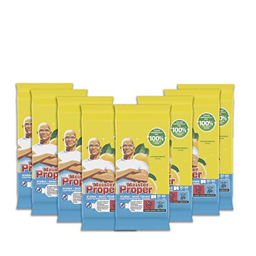 Meister Proper Reinigungstücher (480 Tücher) Mediterrane Zitrone, schnelle und effektive Reinigung ohne Bleichmittel (8 x 60)