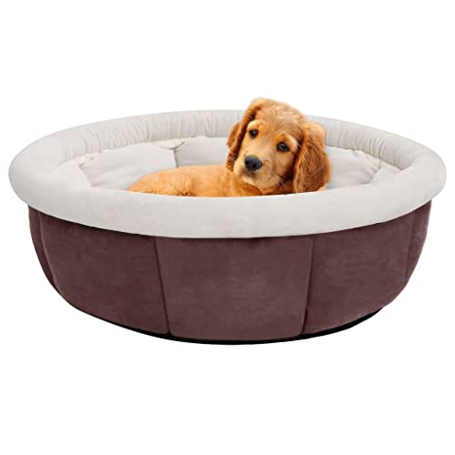 Kuscheliger, Flauschiger Hundeplatz, Katzenbett waschbar Flauschiges Hundebett Hundebett 59x59x24 cm Braun Hunde Hundekissen Flauschig Hundekörbchen Hundesofa