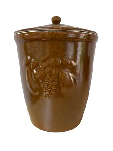 KERAZO Keramik Rumtopf 6 Liter - Form 1 - Mehrzwecktopf Keramiktopf Einlegetopf