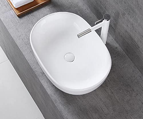 Aufsatzwaschbecken oval klein groß Waschbecken Keramik klein, Aufsatz Waschbecken oval Bad (Waschbecken 49x35x13cm)
