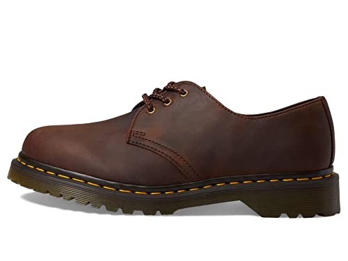 Dr. Martens Herren 1461 Loafer Flat, Kastanienbraunes gewachstes Vollnarbenleder, 47 EU