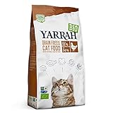YARRAH Bio Katzenfutter trocken | getreidefrei | Hochwertiges Premium Trockenfutter für Katzen | Hoher Nährstoffanteil | Futter für Katzen jeden Alters mit Bio-Huhn und MSC Fisch, 2.4kg