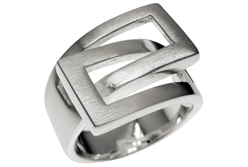 SILBERMOOS XL XXL Ringe in großen Größen Damen Ring elegant ineinander umschlungen 925 Sterling Silber Größe 64, 66, 68, 70, Größe:66 (21.0)
