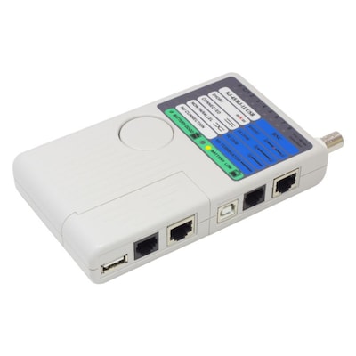 Good Connections Netzwerk-Kabeltester mit Remote-Einheit - für RJ45, RJ11, UTP/STP/BNC/USB - untersucht auf Durchgang, Kurzschluss, Adervertauschung und Kabeldefekt