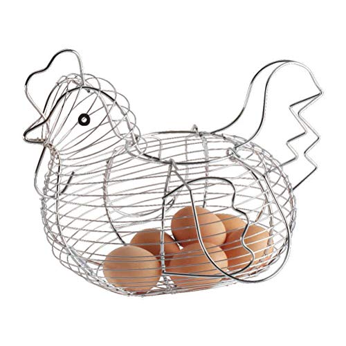 Eierkorb in Huhnform aus Metall in Hühnerform, für 24 Eier zu Hause