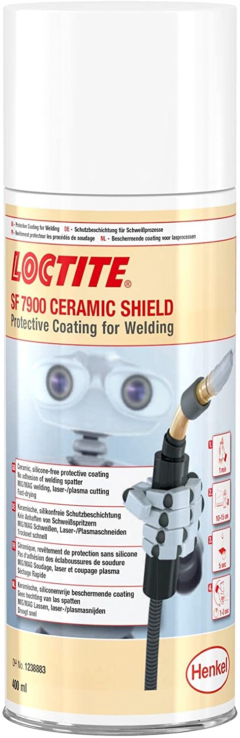 LOCTITE SF 7900, keramische Schutzbeschichtung für das Schweißgerät, silikonfreies Spray schützt vor Schweißspritzern, bis zu 8 Stunden unterbrechungsfreies Schweißen, 12x400ml