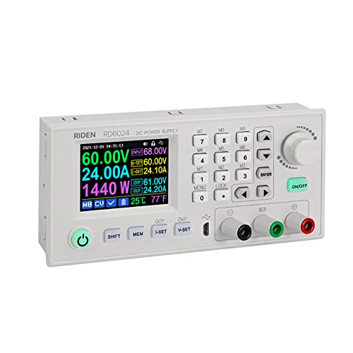 KKnoon RD6024-W 24A 12V 36V 48V 60V Einstellbare digitale Konstantspannungsstromversorgungen mit 2,4-Zoll-Farbdisplay Datenspeicherung PC-Softwaresteuerung Mobiltelefon-APP-Steuerung Multifunktionale