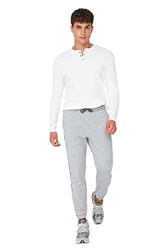 TRENDYOL Men's Menswear Normal Waist Regular Sweatpants, Gray, S